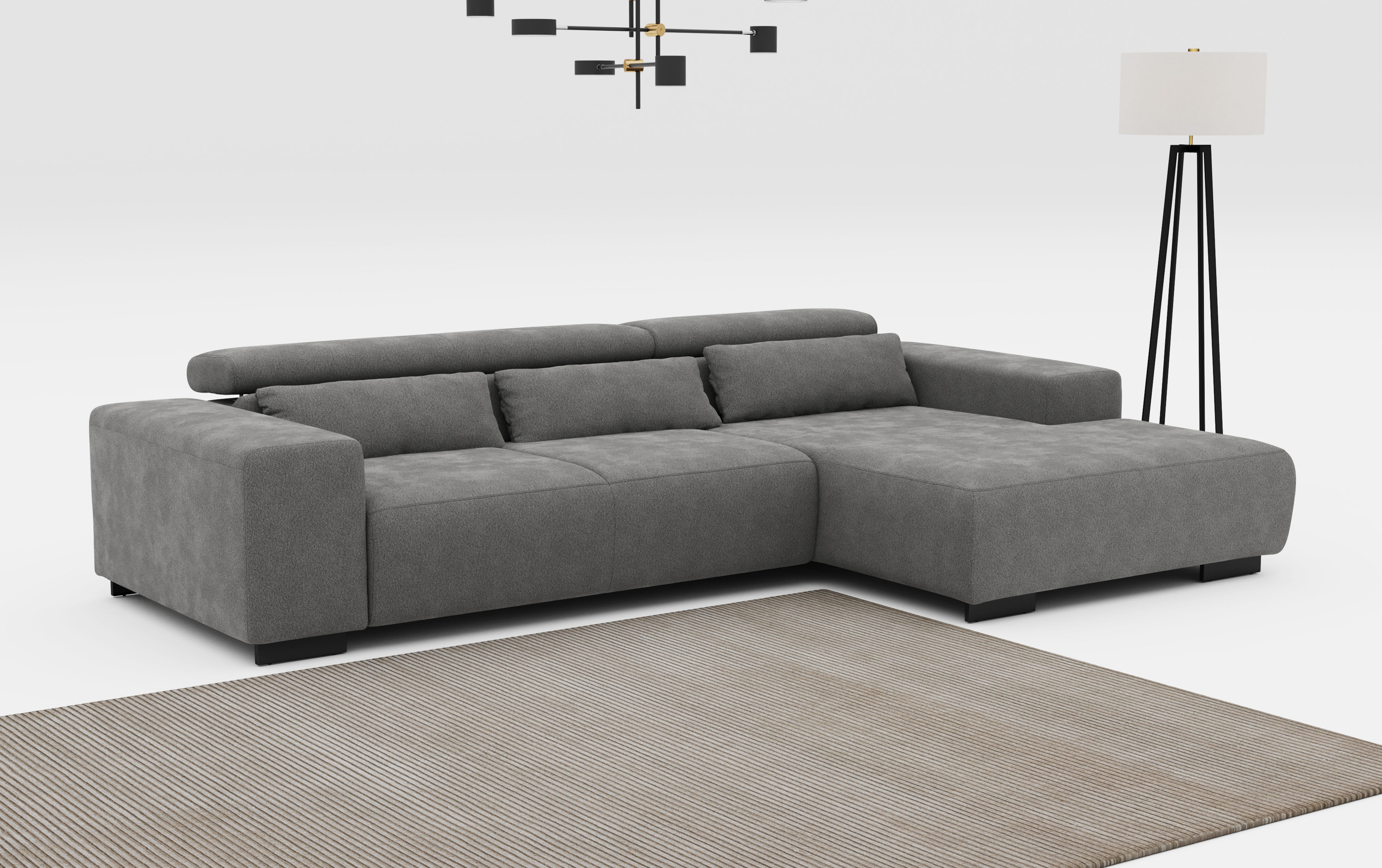 COTTA Ecksofa "Side L-Form, mit Kopfteilverstellung und Zierkissen", option günstig online kaufen