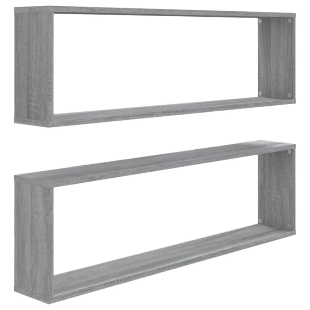 Vidaxl Wandregale 2 Stk. Grau Sonoma 100x15x30 Cm Holzwerkstoff günstig online kaufen