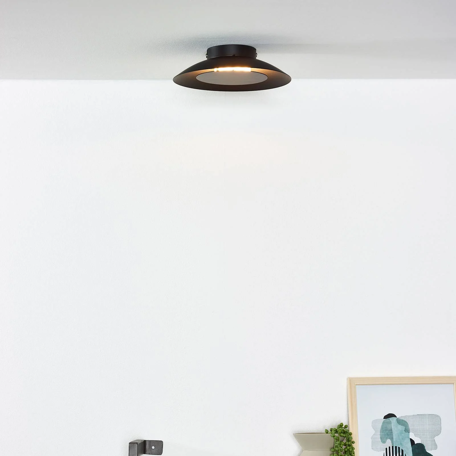 LED-Deckenleuchte Foskal in Schwarz, Ø 21,5 cm günstig online kaufen