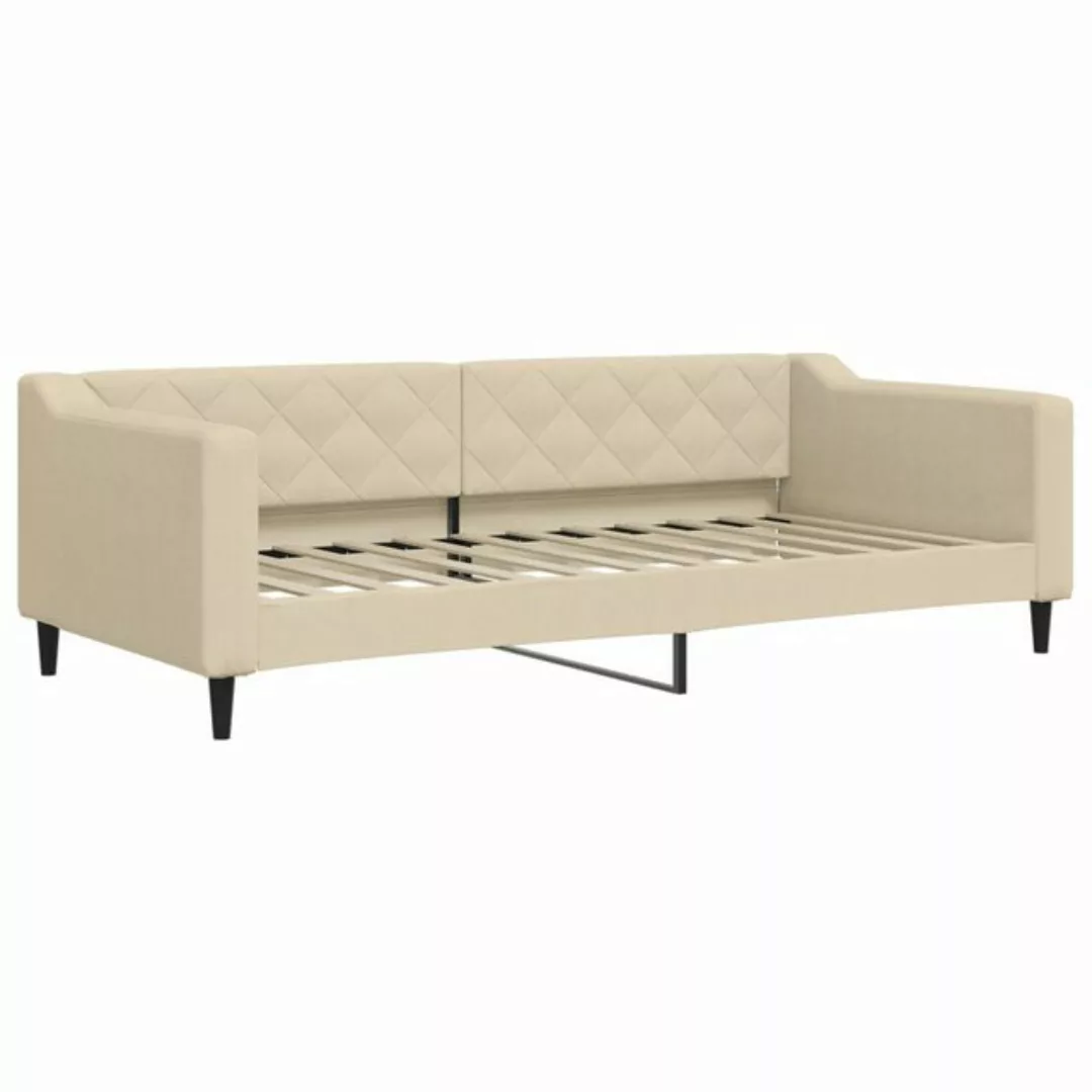 vidaXL Gästebett Gästebett Tagesbett Creme 90x200 cm Stoff Bett Bettgestell günstig online kaufen