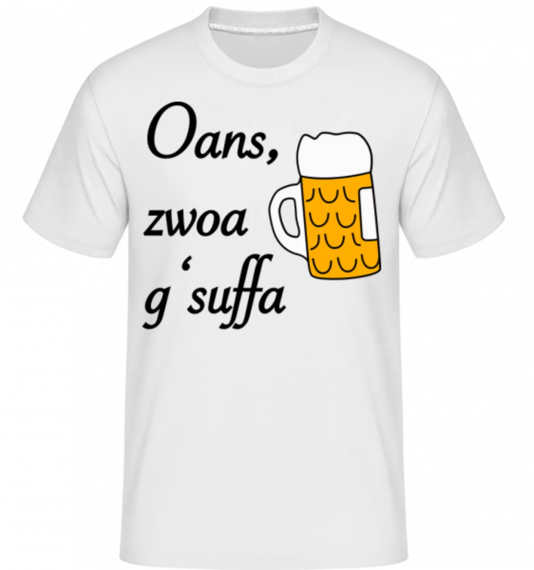 Oans Zwoa Gsuffa · Shirtinator Männer T-Shirt günstig online kaufen