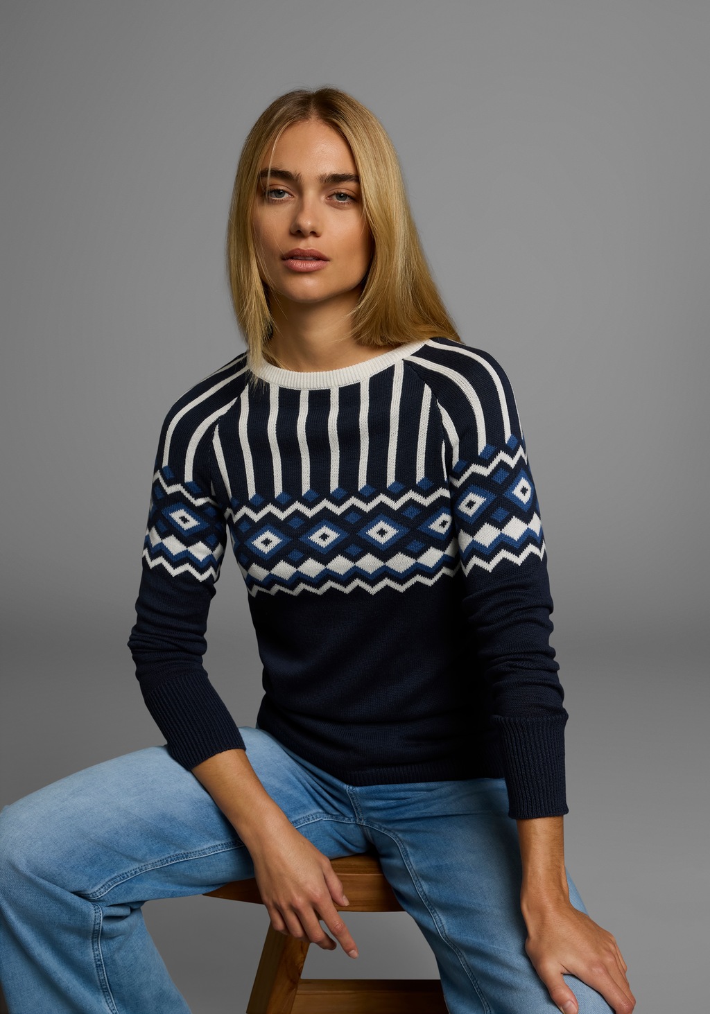AJC Jacquardpullover mit Norwegermuster in verschiedenen günstig online kaufen