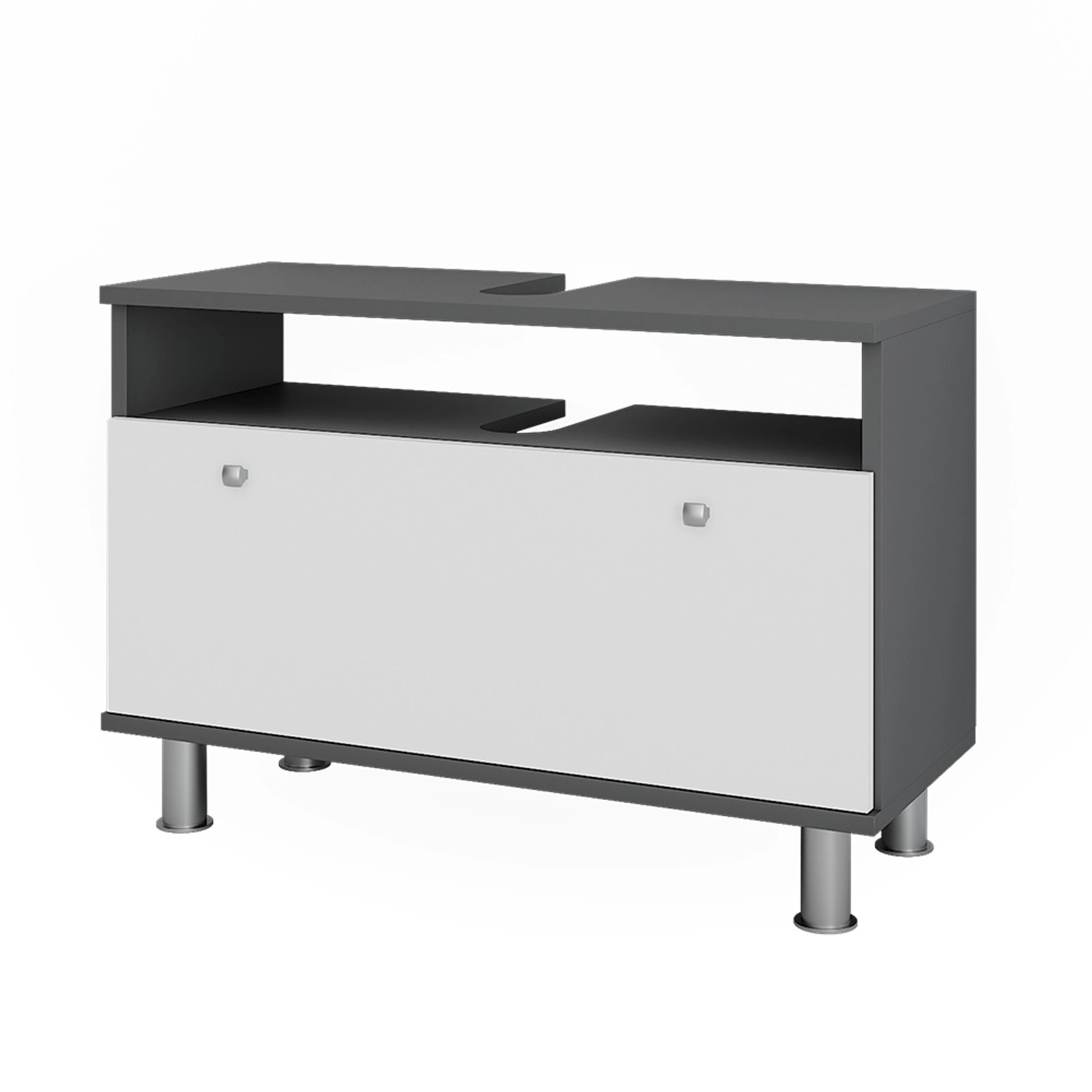 Vicco Waschbeckenunterschrank Fynn Anthrazit/Weiß Hochglanz 80 x 54 cm mit günstig online kaufen