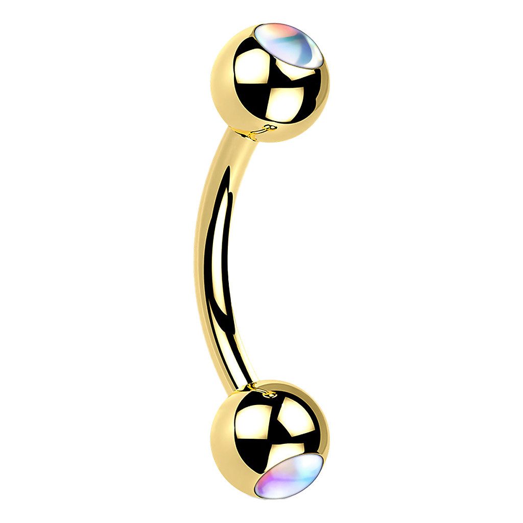 Taffstyle Piercing-Set Augenbrauenpiercing Banane schillernden Kristall günstig online kaufen