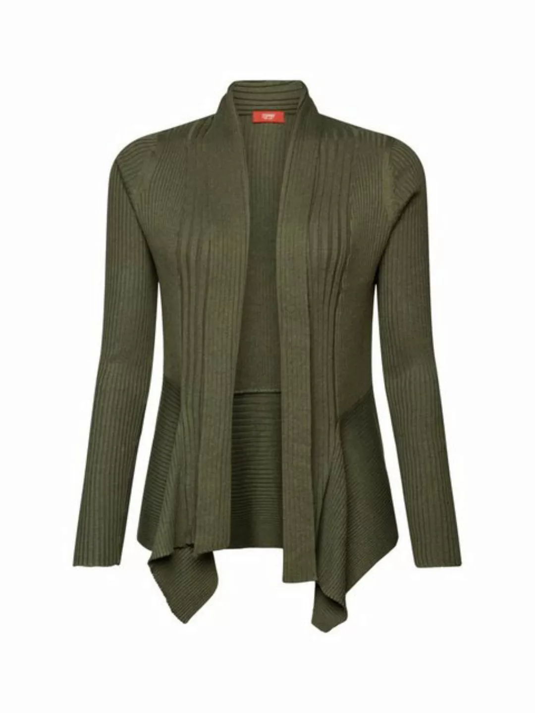 Esprit Strickjacke Gerippter Cardigan mit Zipfelsaum (1-tlg) günstig online kaufen