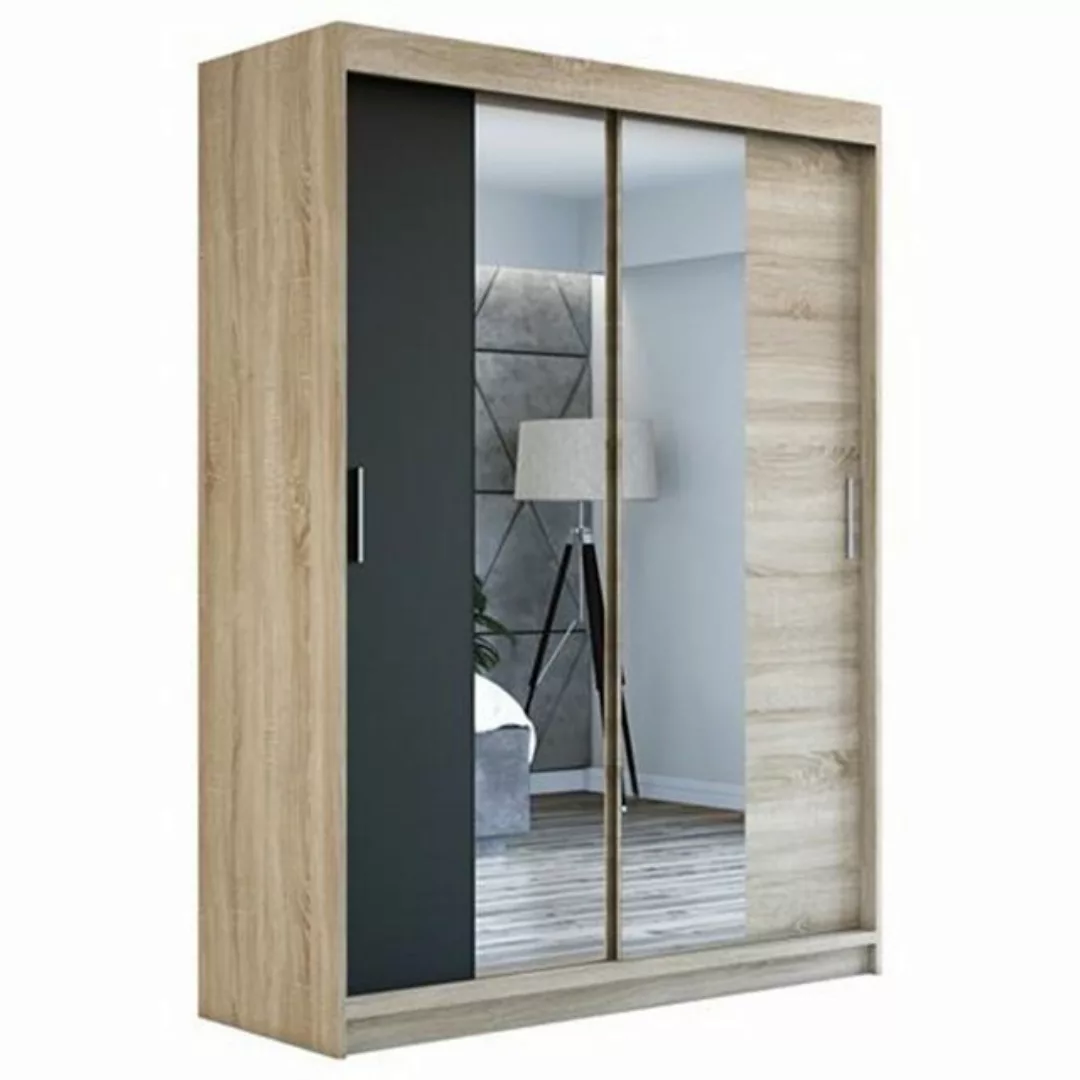 A&J MöbelLand GmbH Schwebetürenschrank NEO 160 cm 2-türig Schrank mit Spieg günstig online kaufen