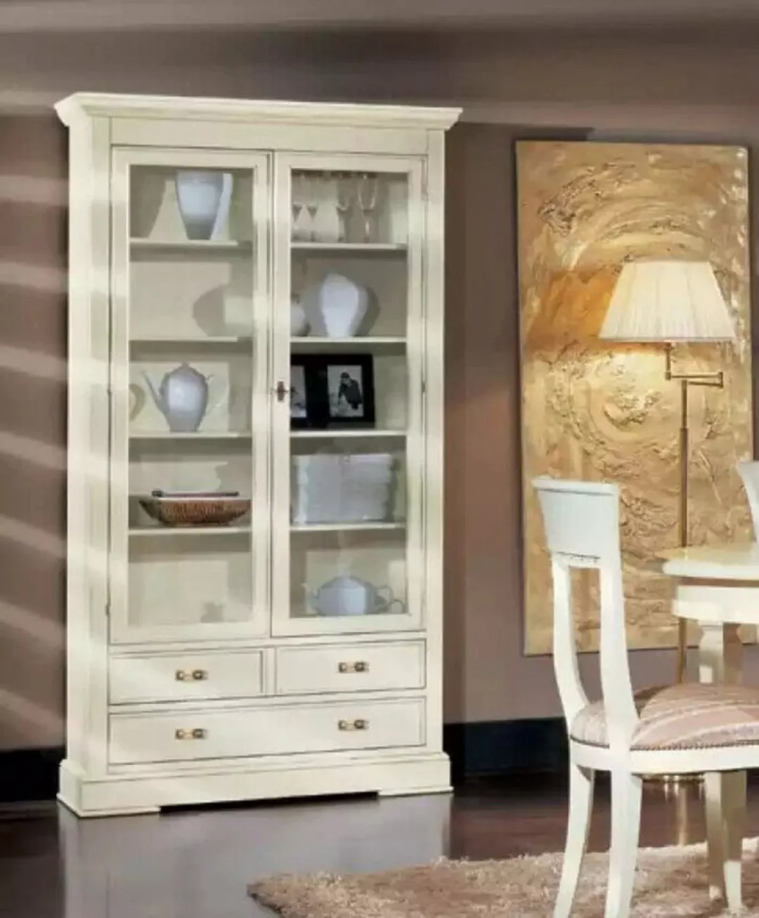JVmoebel Vitrine Wohnzimmer Glas Vitrine Anrichte Holz Luxus Schrank Möbel günstig online kaufen