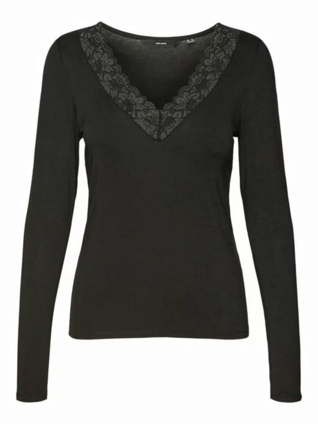 Vero Moda V-Shirt VMROSA LS V-NECK LACE TOP GA JRS NOOS günstig online kaufen