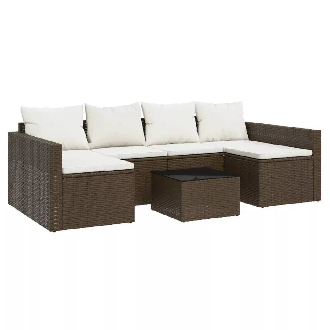 Vidaxl 2-tlg. Garten-lounge-set Mit Kissen Braun Poly Rattan günstig online kaufen