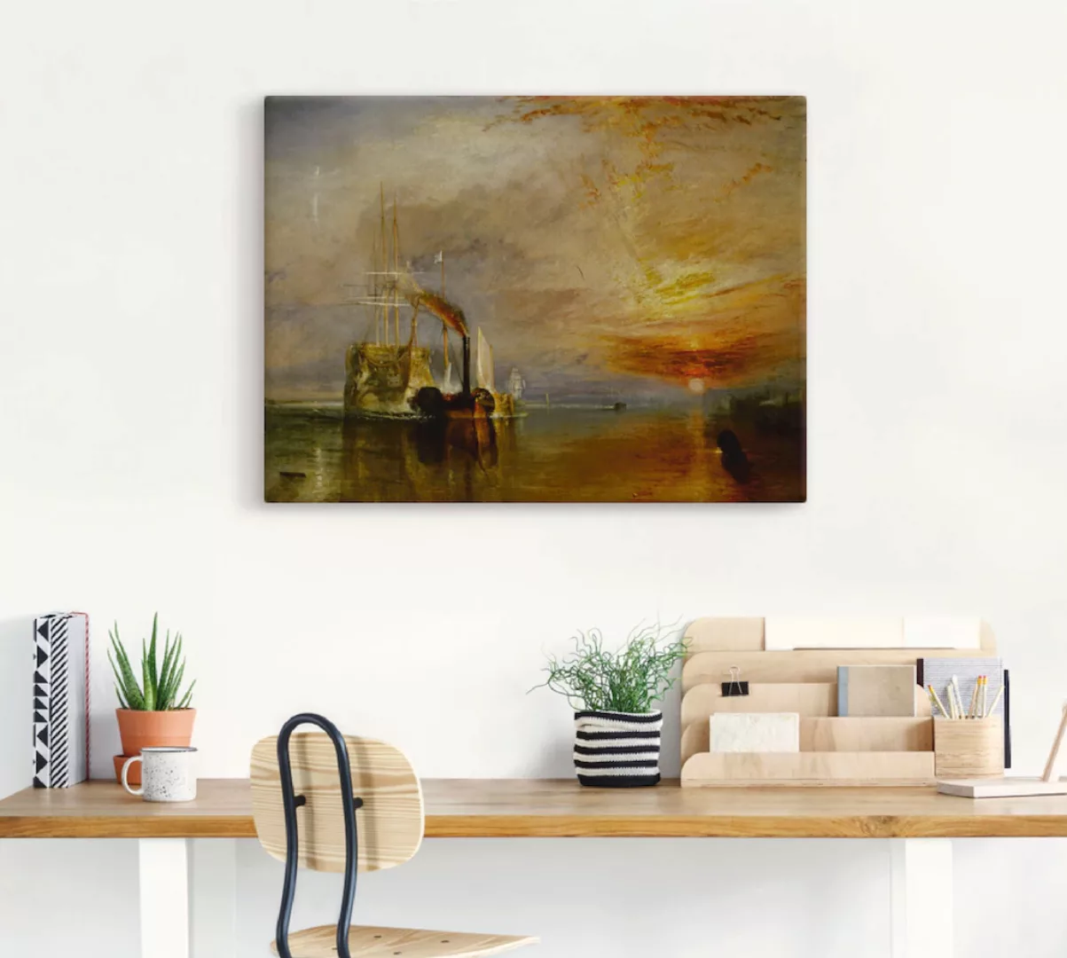 Artland Leinwandbild "Die Temeraire an ihrem Ankerplatz", Gewässer, (1 St.) günstig online kaufen