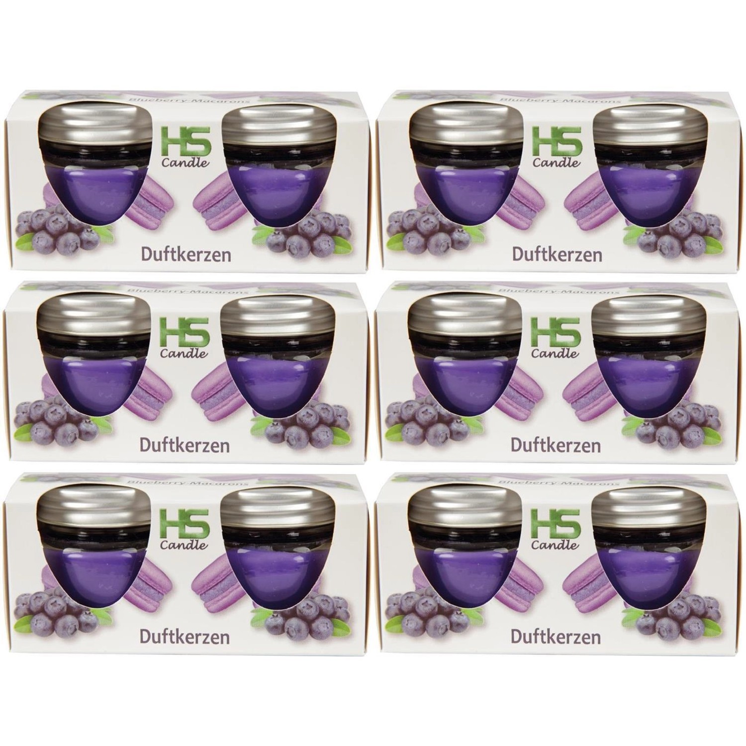 HS Candle Duftkerze Macaron Kerzen 12er Pack Blueberry günstig online kaufen