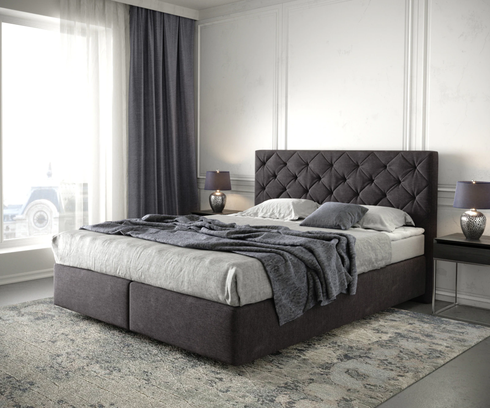 DELIFE Boxspringbett Dream-Great, Mikrofaser Schwarz 160x200 cm mit Matratz günstig online kaufen