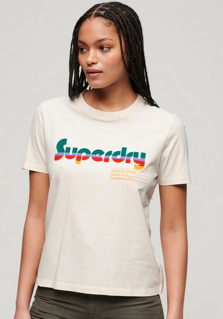 Superdry Print-Shirt RETRO FLOCK RELAXED T SHIRT günstig online kaufen