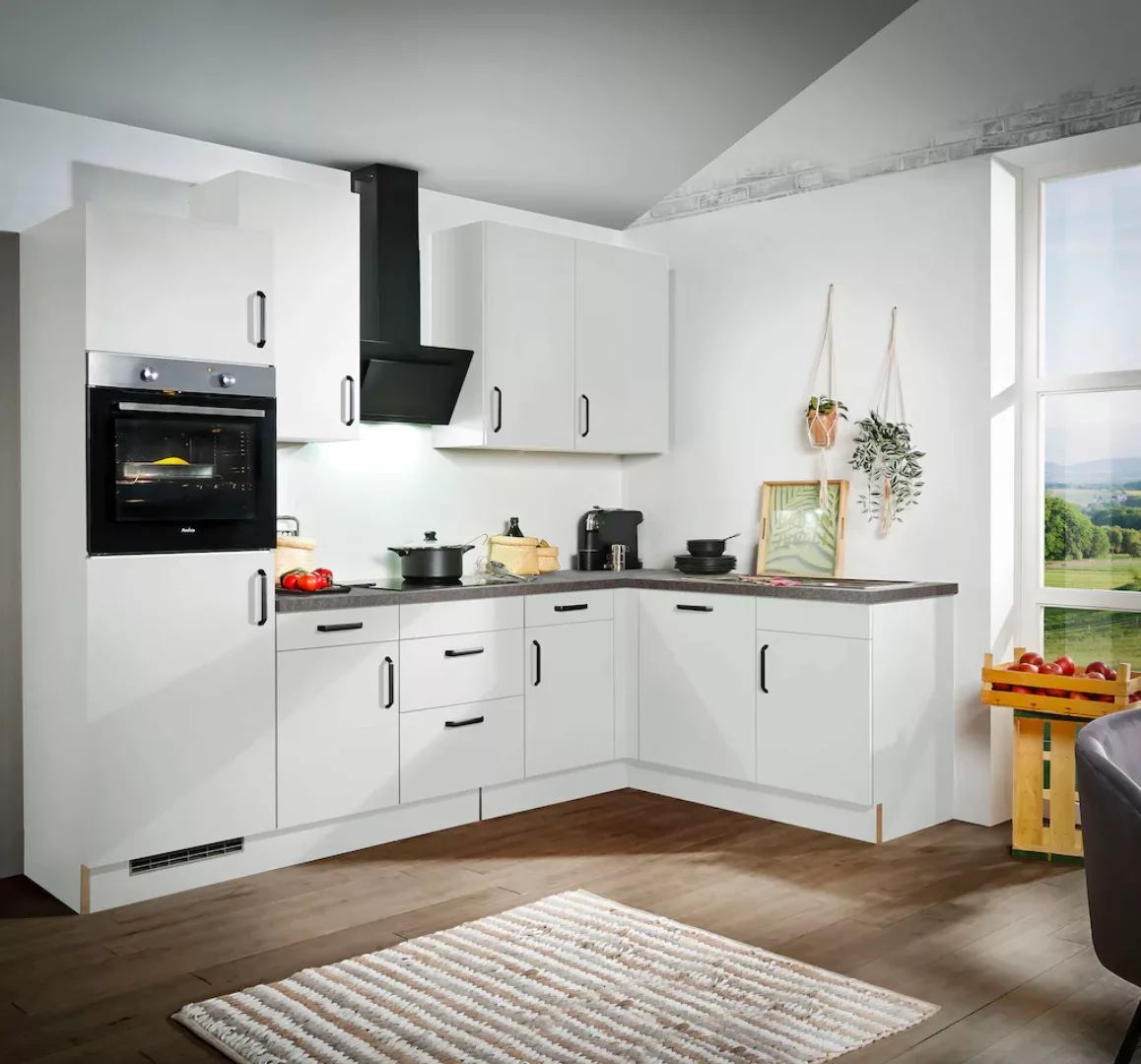 wiho Küchen Winkelküche ""Simi", mit verstellbaren Füßen, wahlweise mit E-G günstig online kaufen