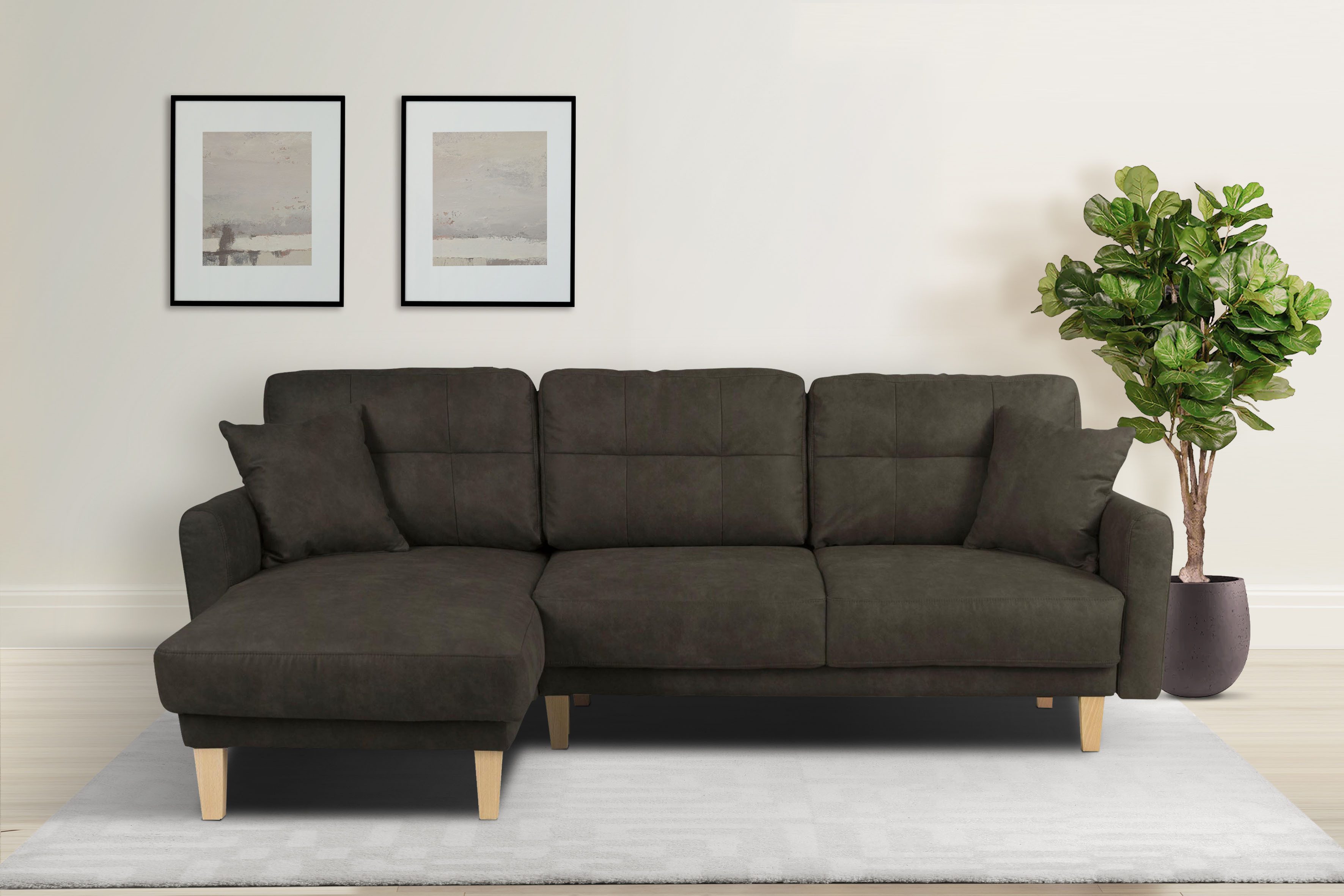 Home affaire Ecksofa "TRIPLO optionale Schlafsofa mit Bettkasten, Maße B/T/ günstig online kaufen