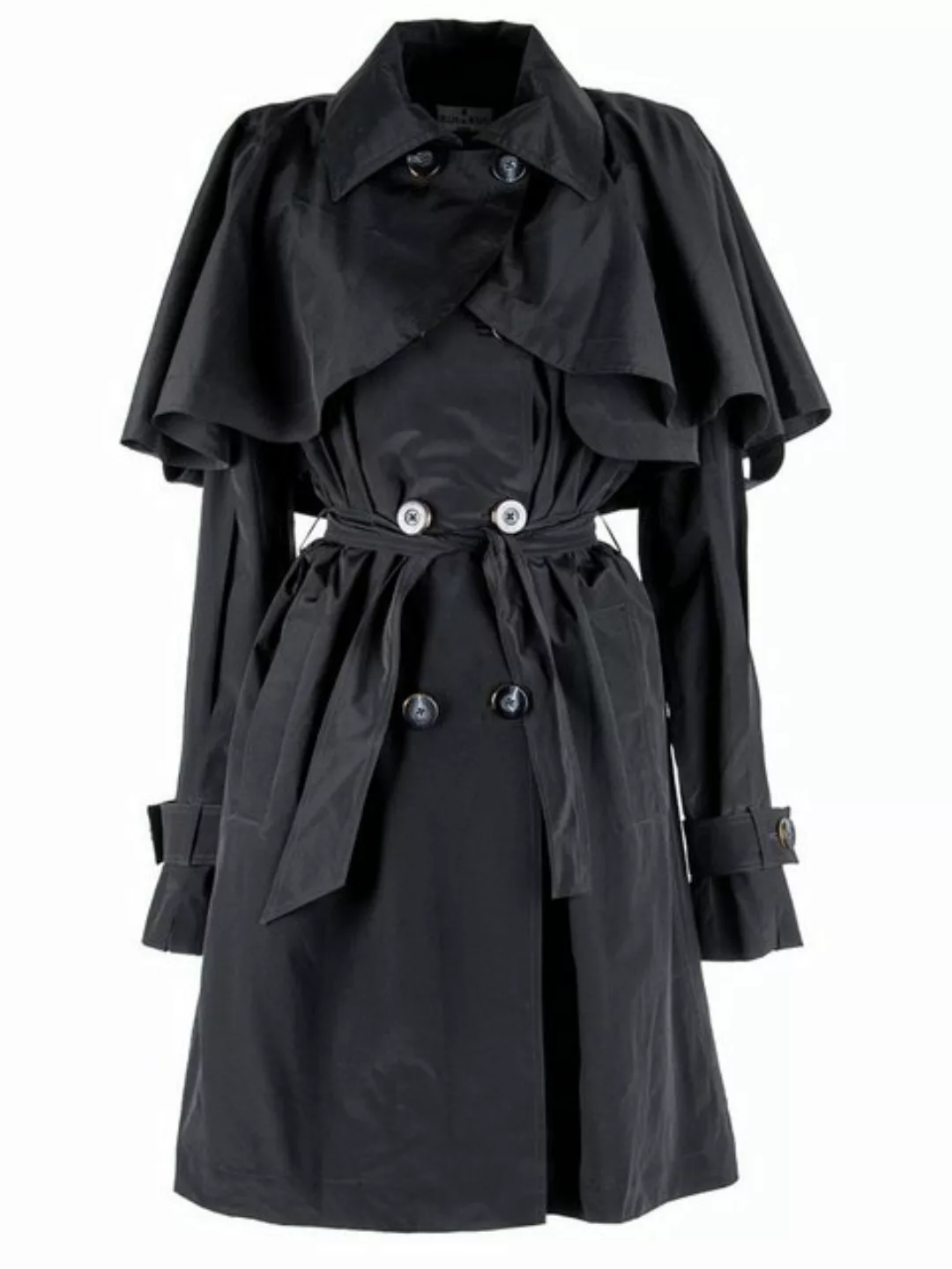 RUA & RUA Trenchcoat aus Seide mit Abnehmbarem Cape in Schwarz Mantel (2-tl günstig online kaufen