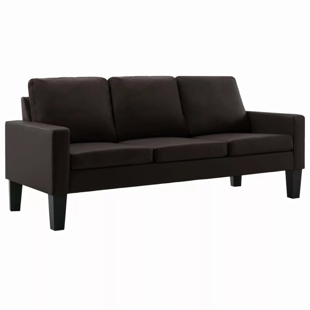 3-sitzer-sofa Braun Kunstleder günstig online kaufen