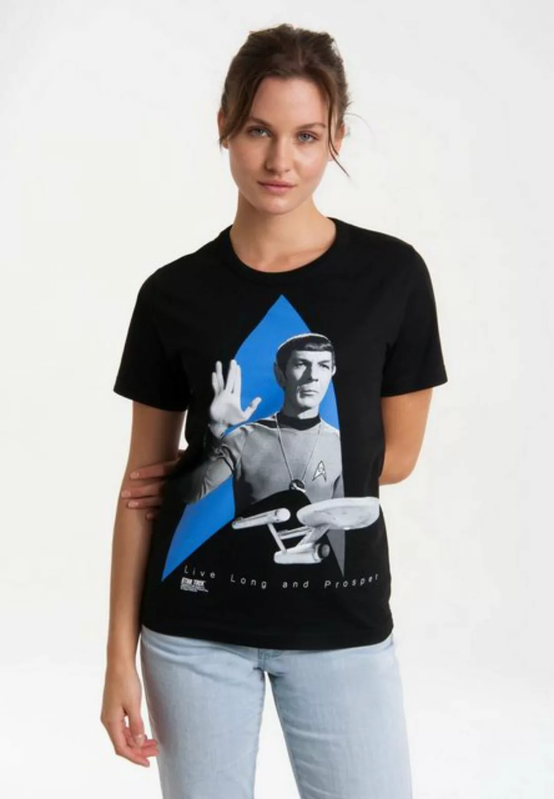 LOGOSHIRT T-Shirt Star Trek - Spock, Logo, USS Enterprise mit lizenziertem günstig online kaufen