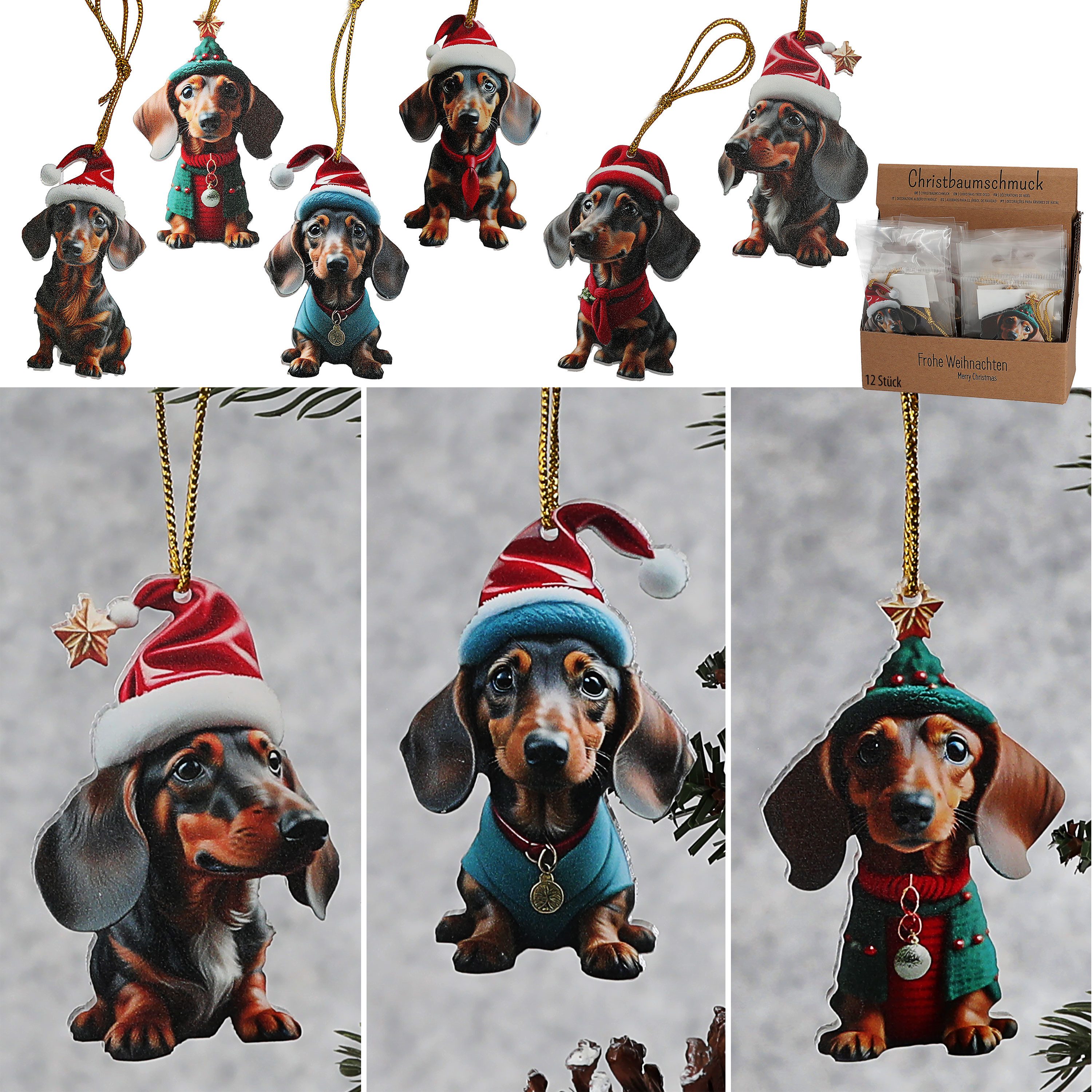 CEPEWA Christbaumschmuck Christbaumschmuck Dackel 24er Set günstig online kaufen