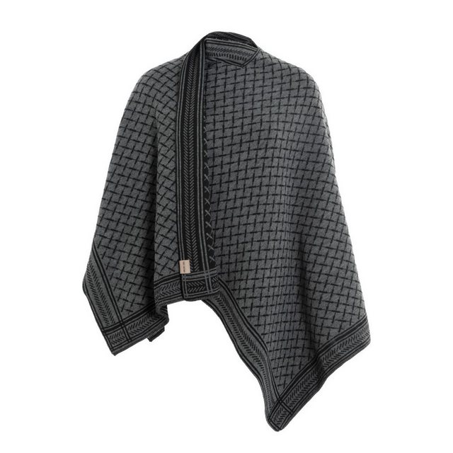 Knit Factory Poncho Dusk Poncho Cape Schwarz/Anthrazit (1-St) Strick Poncho günstig online kaufen