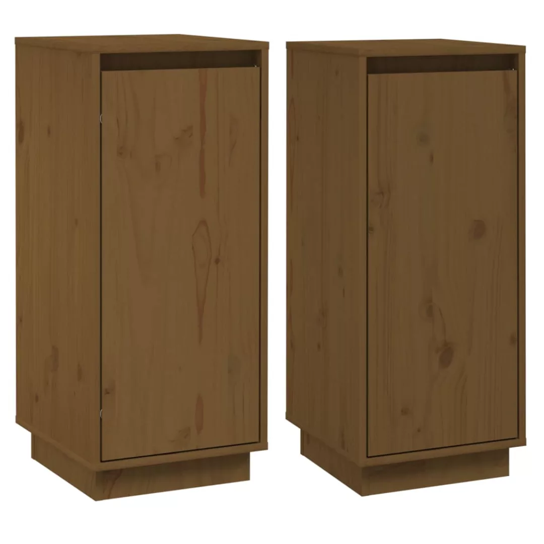 Vidaxl Sideboards 2 Stk. Honigbraun 31,5x34x75 Cm Massivholz Kiefer günstig online kaufen