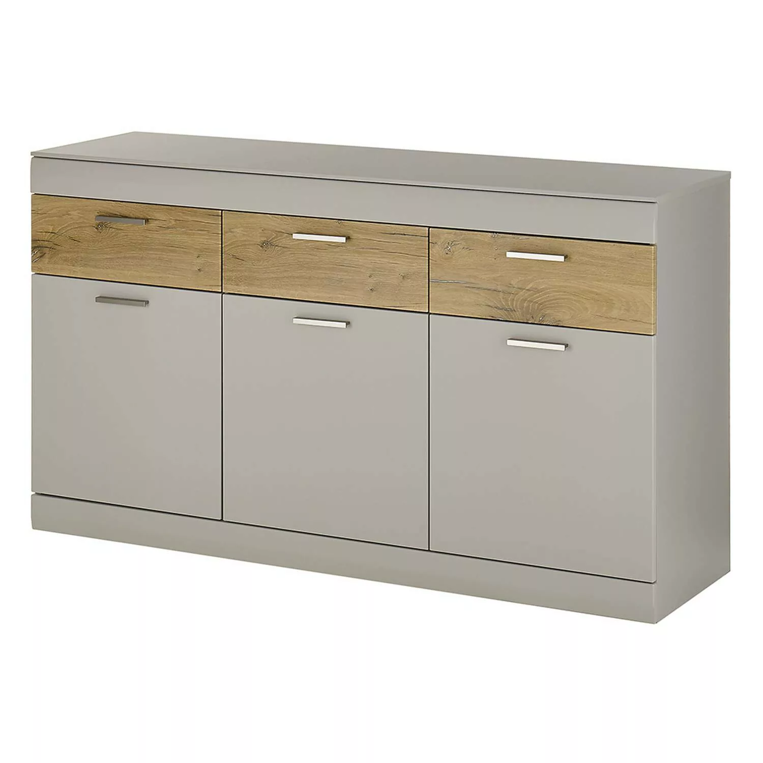 Sideboard 150 cm SINAIA-61 in grau matt mit Zinn Eiche Nb., B/H/T ca. 150/8 günstig online kaufen