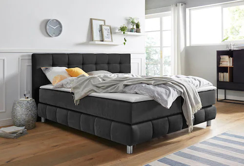 andas Boxspringbett "Salo XXL", in Samtoptik oder Struktur, 6 Breiten in Üb günstig online kaufen