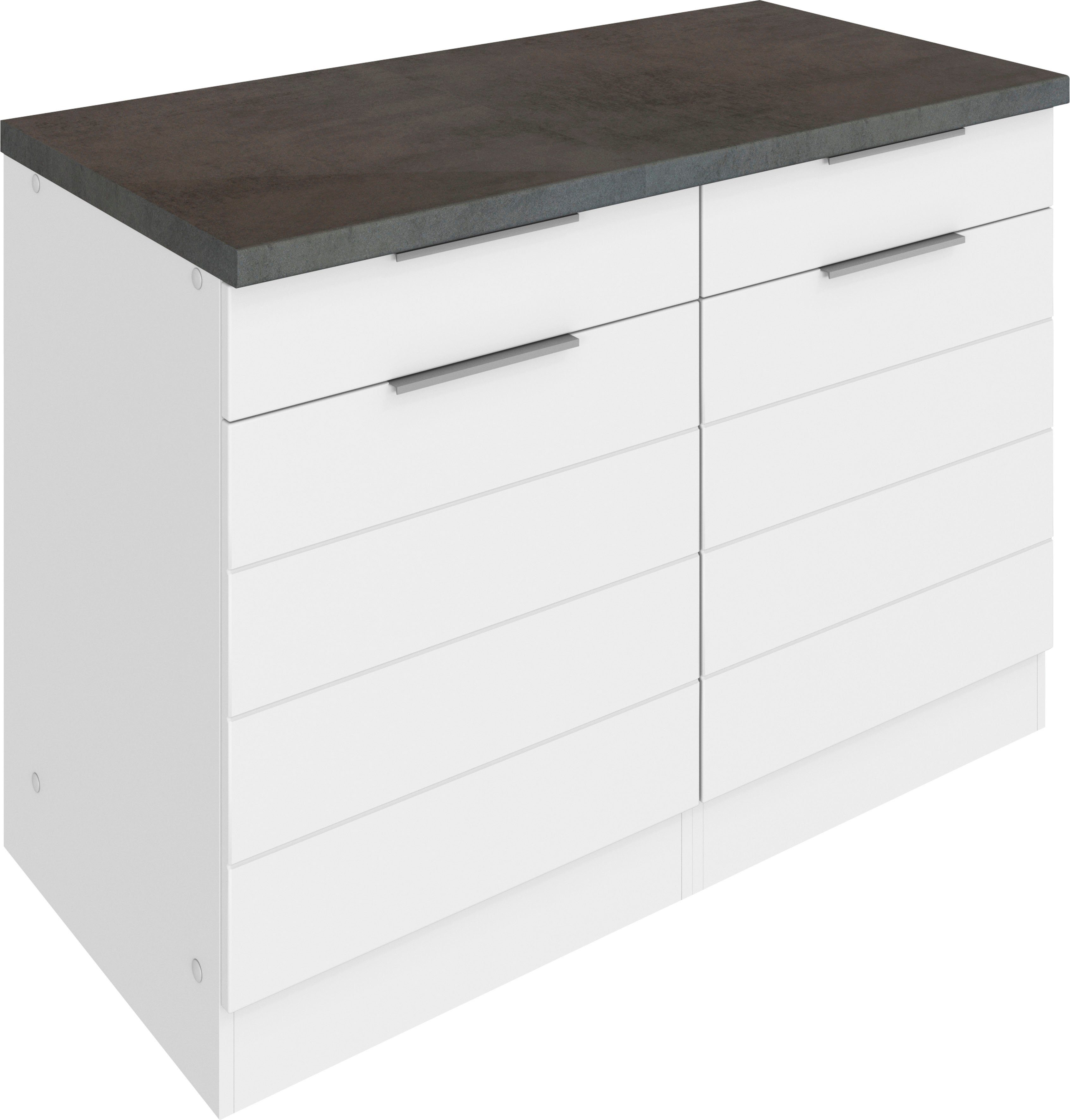 KOCHSTATION Unterschrank "KS-Luhe", 120 cm breit, für viel Stauraum, MDF-Fr günstig online kaufen