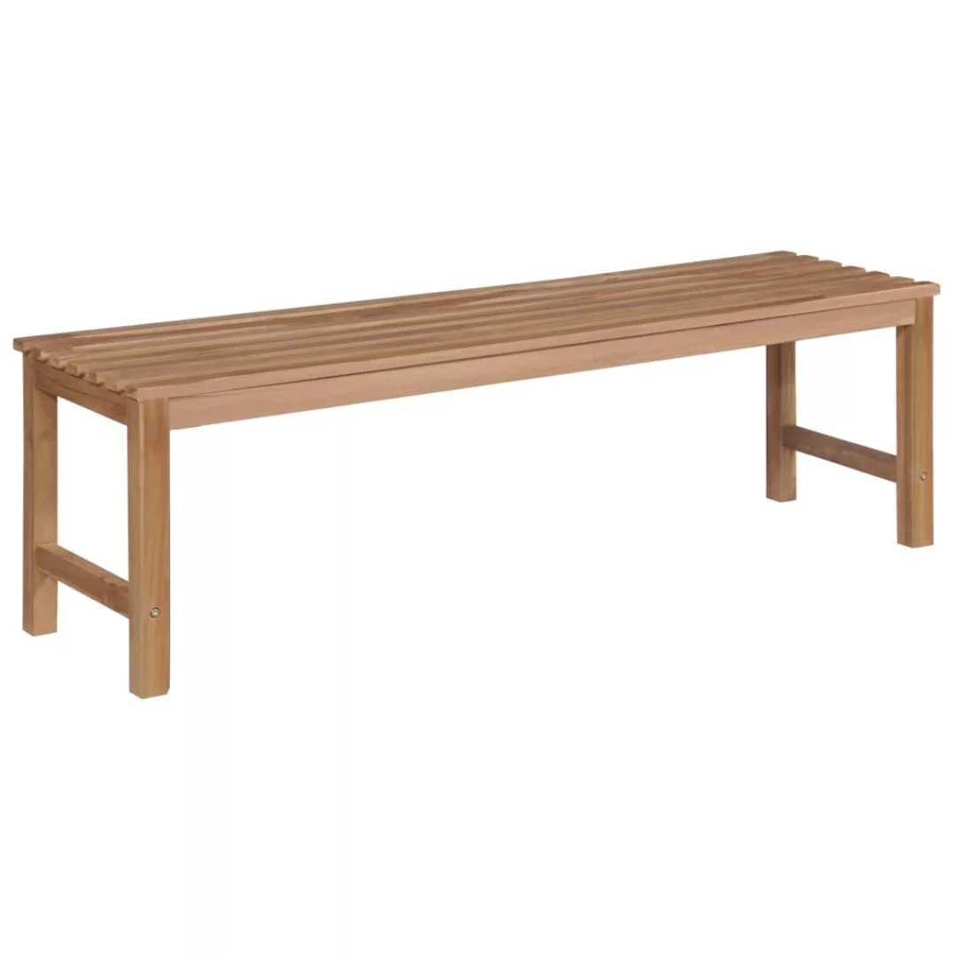 Gartenbank Mit Blattmuster-auflage 150 Cm Massivholz Teak günstig online kaufen