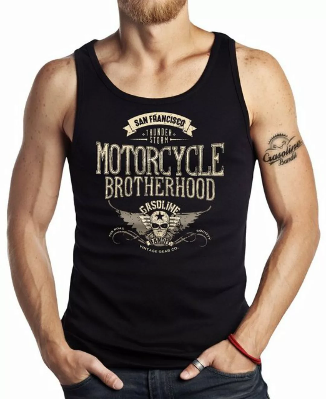 GASOLINE BANDIT® Tanktop Hot-Rod Biker Racer Muskel Shirt: Motorcycle Broth günstig online kaufen