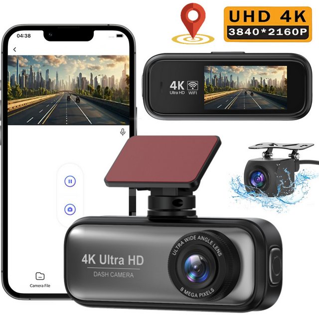 ZEUOPQ Auto, 2-Kanal 4K+1080P Autokamera, WiFi Dashcam mit GPS Dashcam Dash günstig online kaufen