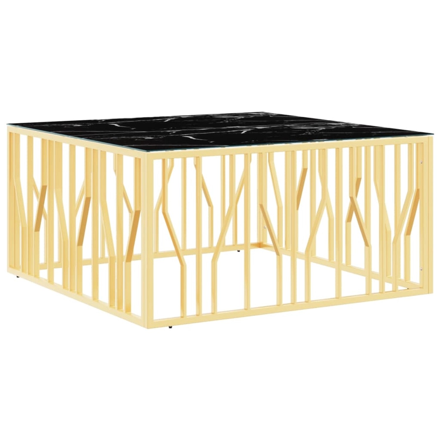 vidaXL Couchtisch Golden 100x100x50 cm Edelstahl und Glas günstig online kaufen