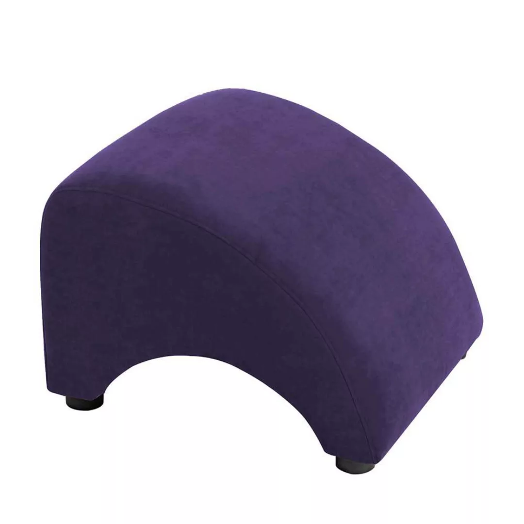 Beistellhocker Violett Velour in modernem Design 37 cm hoch günstig online kaufen