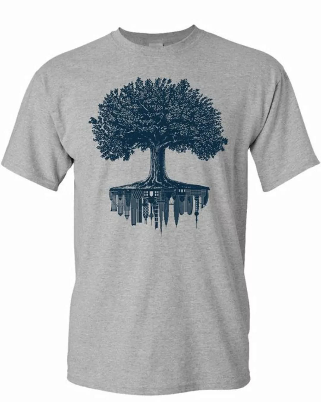 Baddery Print-Shirt Garten T-Shirt: "Forest City" - Wald Natur Hobbygärtner günstig online kaufen