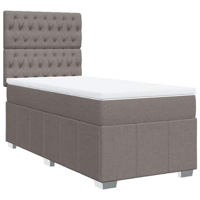 vidaXL Boxspringbett, Boxspringbett mit Matratze Taupe 80x200 cm Stoff günstig online kaufen