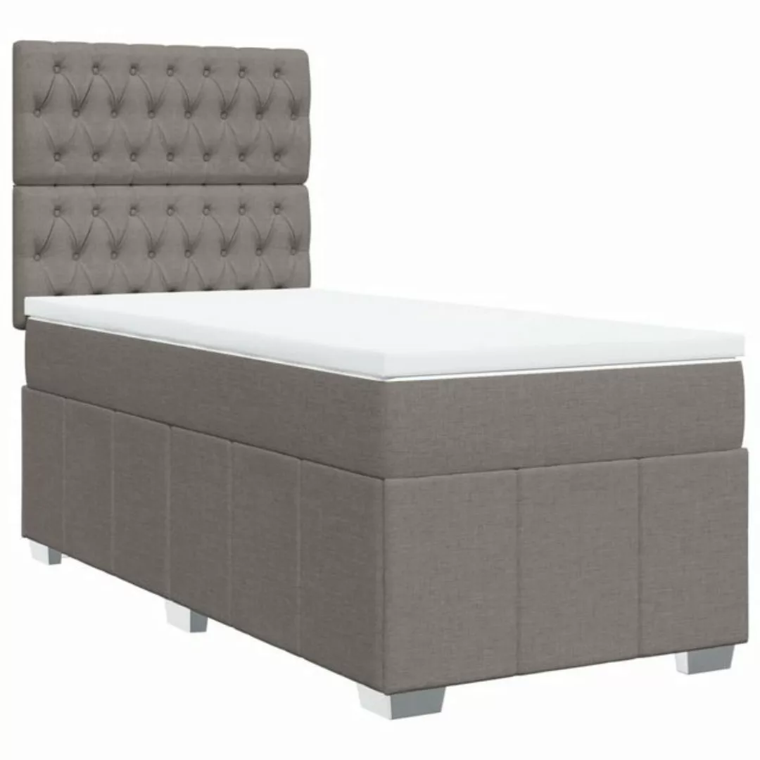 vidaXL Bett Boxspringbett mit Matratze Taupe 80x200 cm Stoff günstig online kaufen