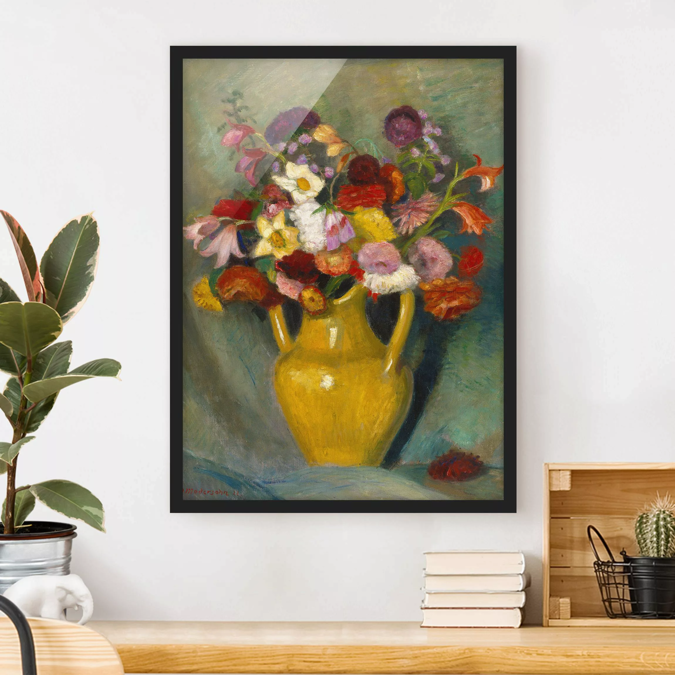 Bild mit Rahmen Kunstdruck - Hochformat Otto Modersohn - Bunter Blumenstrau günstig online kaufen