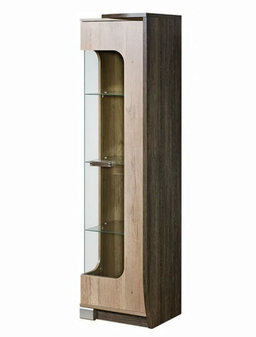 Feldmann-Wohnen Vitrine Romeo (1-St) 50x47x192,5cm Canyon Eiche Arusha günstig online kaufen