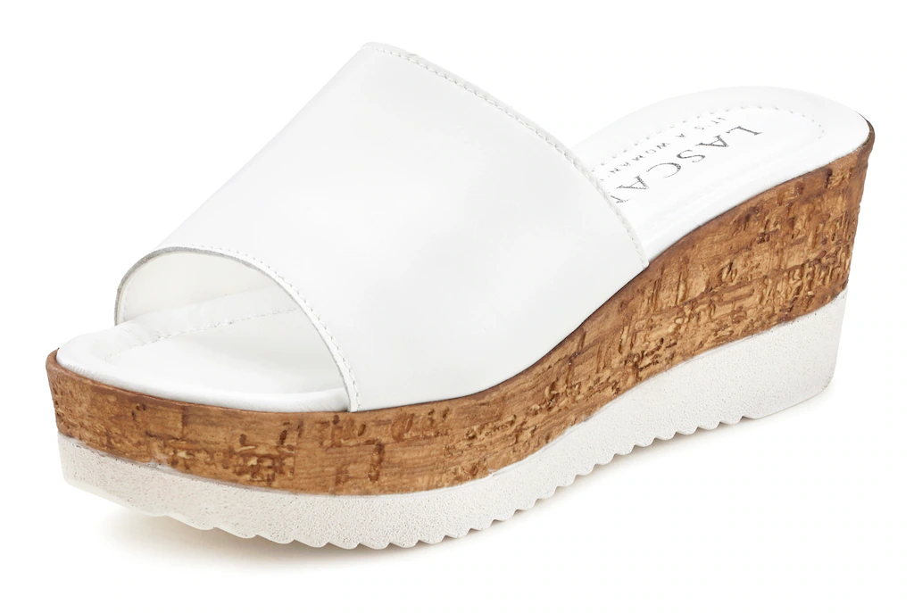 LASCANA Pantolette "Sommerschuh,", Mule, Sandale, offener Schuh aus Leder m günstig online kaufen