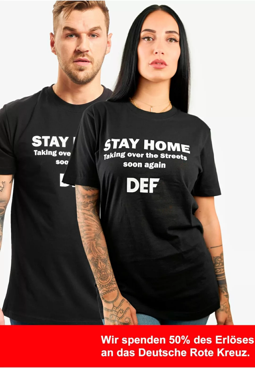 DEF Kurzarmshirt "DEF Herren Stay Home T-Shirt" günstig online kaufen