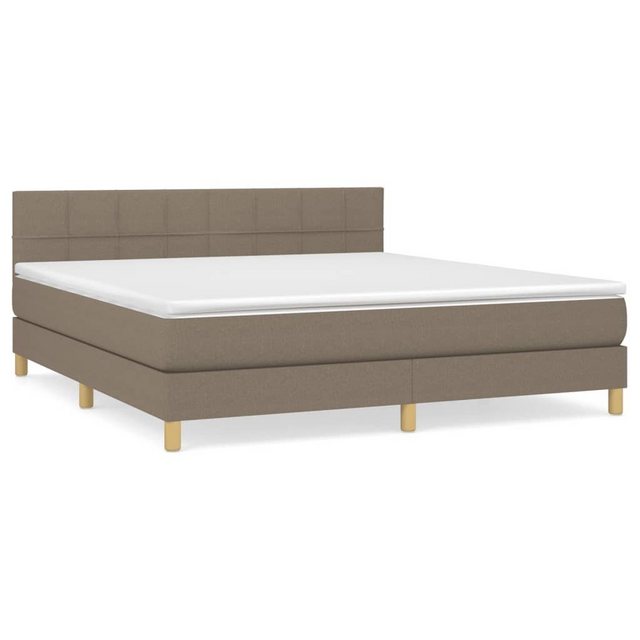 vidaXL Bettgestell Boxspringbett mit Matratze Taupe 160x200 cm Stoff Bett B günstig online kaufen