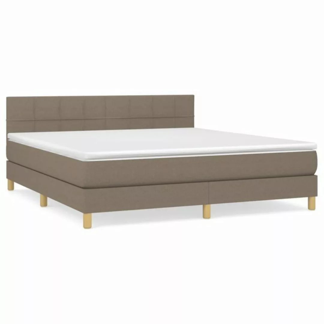 vidaXL Boxspringbett Boxspringbett mit Matratze Hellgrau 160x200 cm Samt Be günstig online kaufen