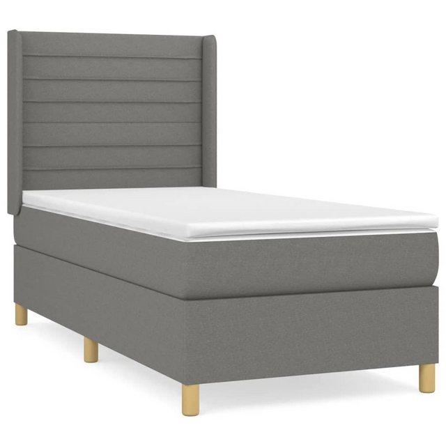 vidaXL Bettgestell Boxspringbett mit Matratze Dunkelgrau 90x190 cm Stoff Be günstig online kaufen