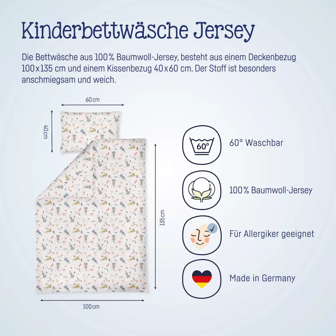 Zöllner Bettwäsche 2-teilig - beige - Kopfkissen: 100% Baumwolle Jersey, Be günstig online kaufen