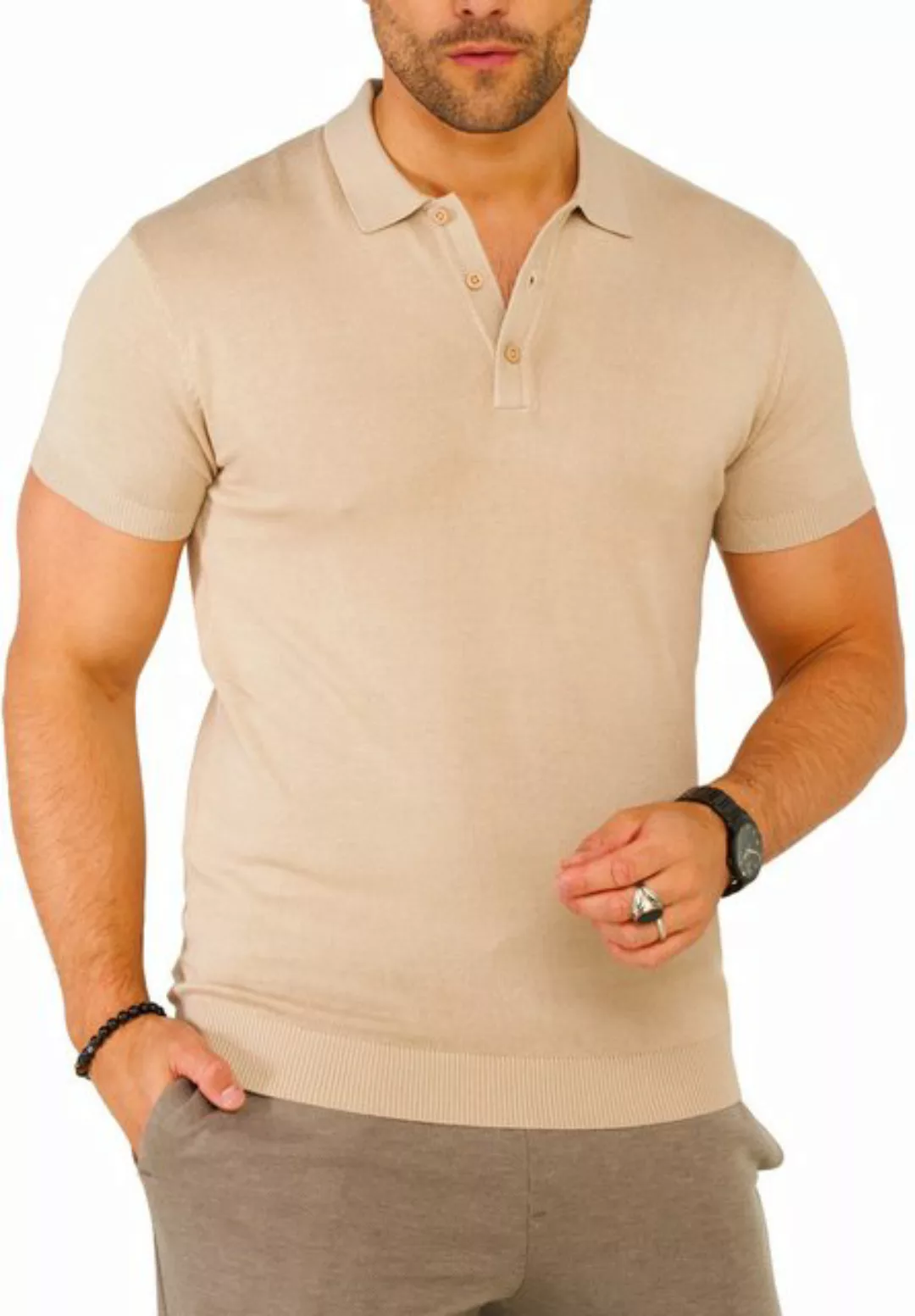 SOULSTAR Poloshirt S2PRELY Herren Basic Kurzarm Knit Polo Hemd Feinstrick günstig online kaufen