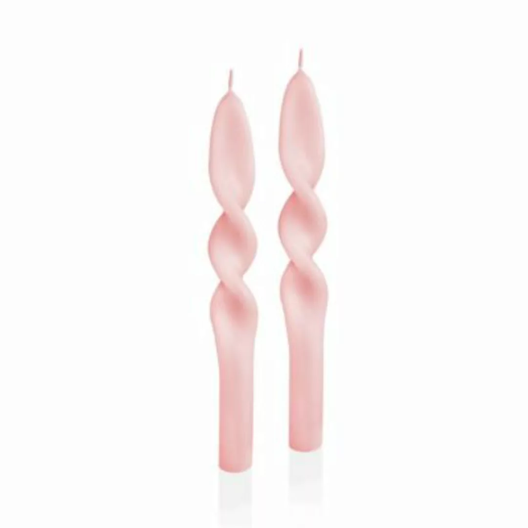 THE MIA Gedrehte Kerzen im 2er Set 25 cm rosa günstig online kaufen