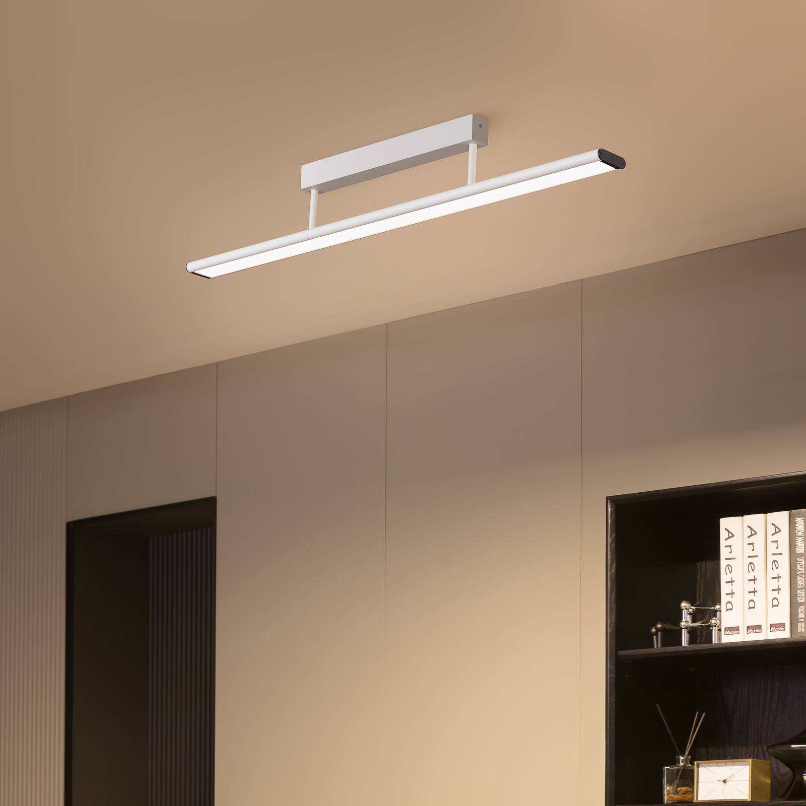 Prios Yuela LED-Deckenlampe, DALI, 100 cm, silber günstig online kaufen