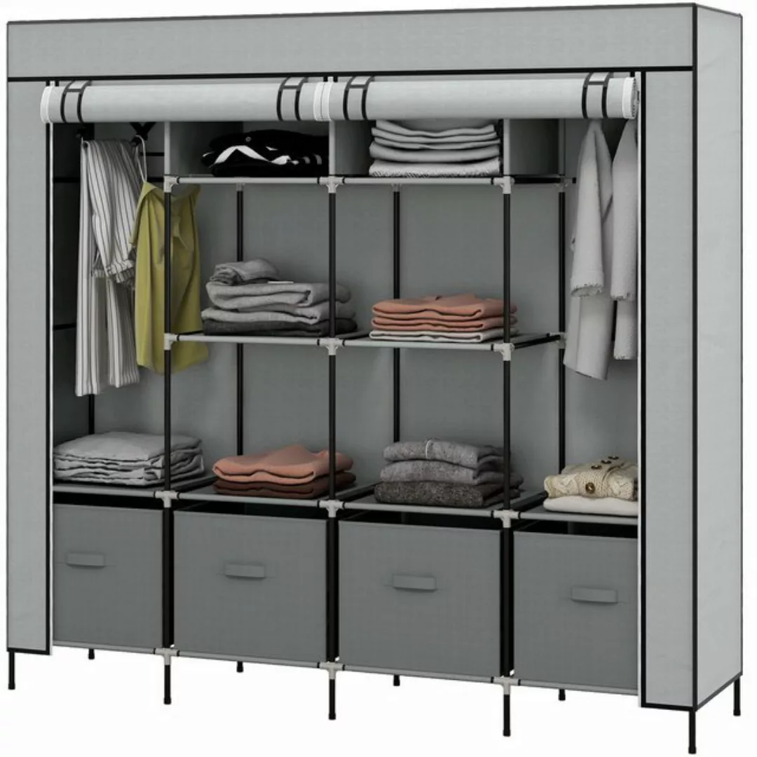 HOMCOM Kleiderschrank dunkelgrau Polypropylen B/H/L: ca. 42,5x166x169,5 cm günstig online kaufen