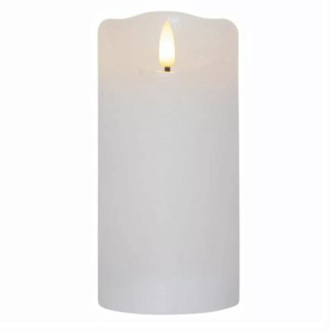 LED Kerze Echtwachs Rustik Optik H: 15cm weiß günstig online kaufen