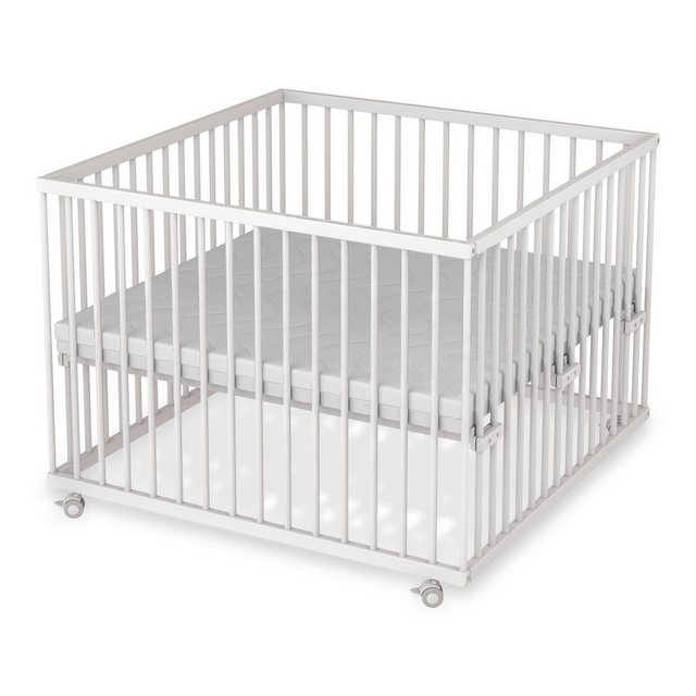 Sämann Babybett Laufgitter 100x100 cm Matratze Basic weiß Premium Kollektio günstig online kaufen